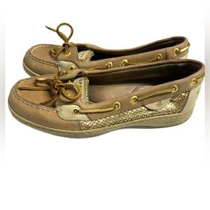 Sperry Top Sliders Brown with Gold accents 7.5M